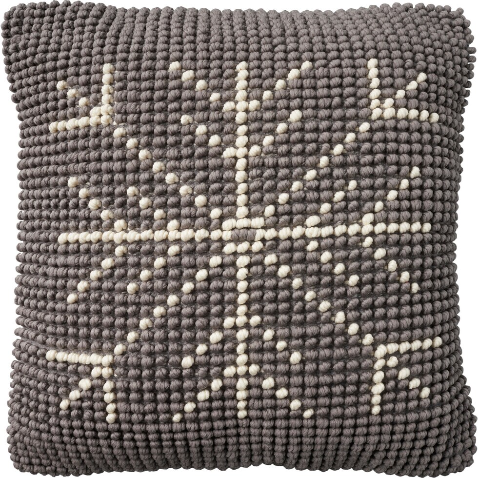 snowflake gray accent pillow   