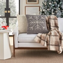 snowflake gray accent pillow   