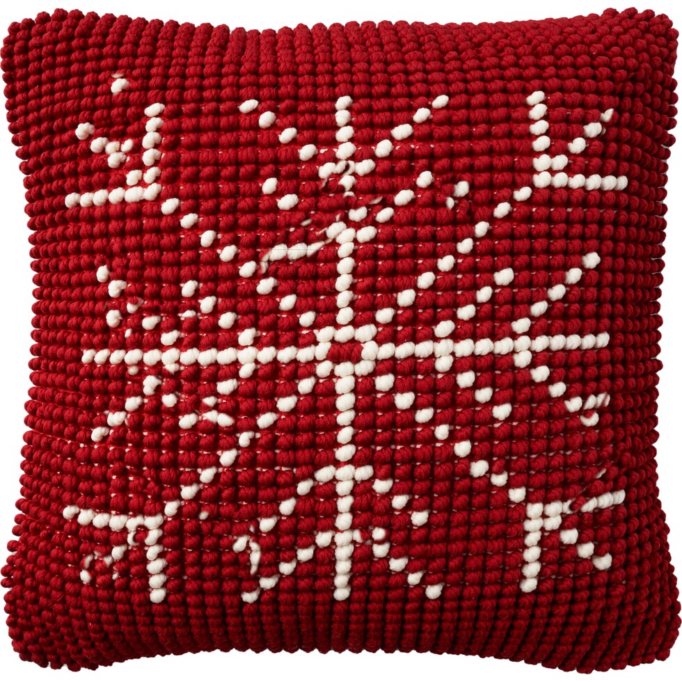 snowflake red accent pillow   