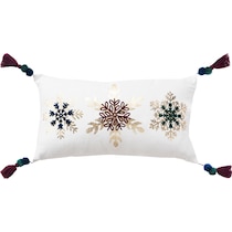 snowflakes ivory accent pillow   