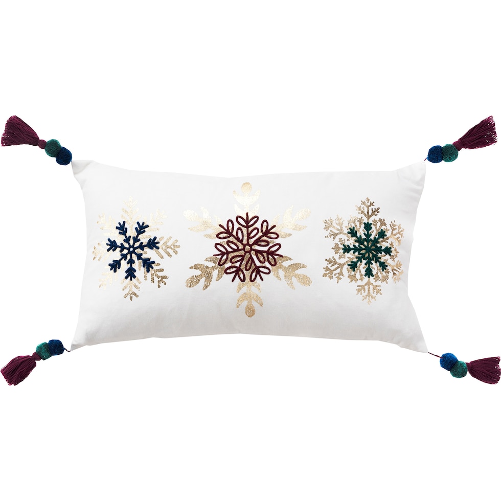 snowflakes ivory accent pillow   