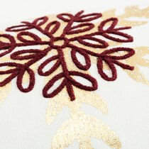 snowflakes ivory accent pillow   