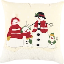 snowman family multi accent pillow   