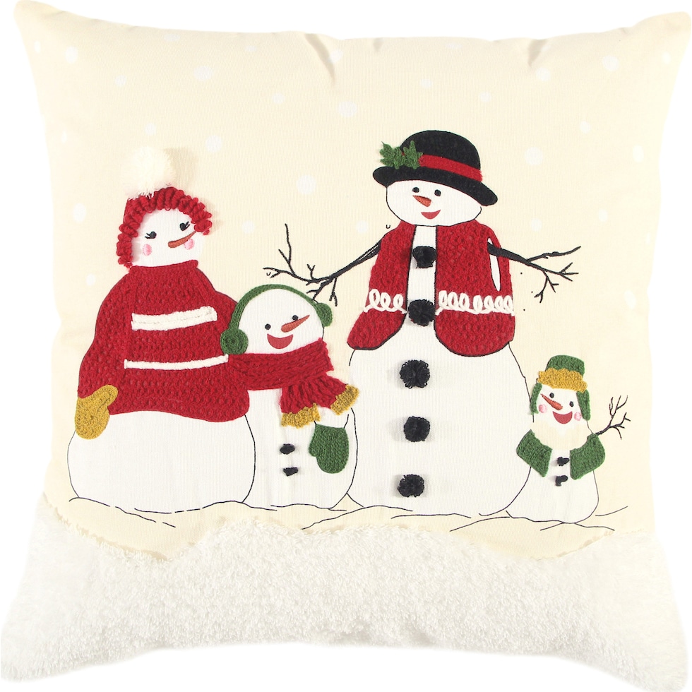 snowman family multi accent pillow   