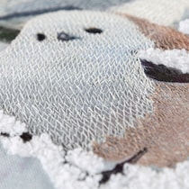 snowy birds gray pillow   