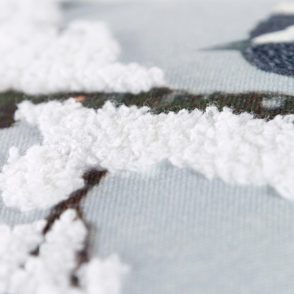 snowy birds gray pillow   