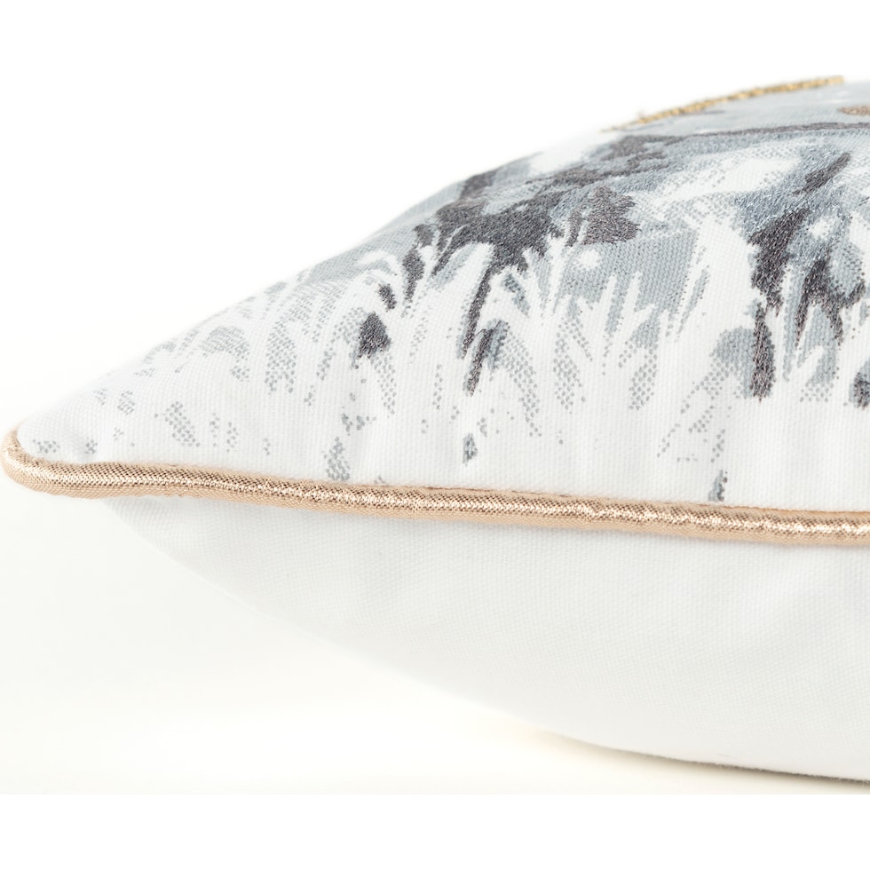 snowy scene gray pillow   