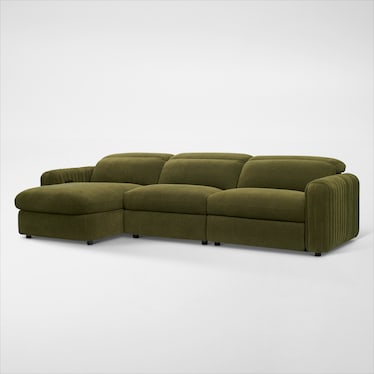 Soho Dual-Power Reclining 3-Piece Sectional with Adjustable Base Chaise