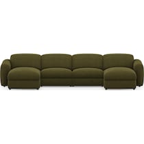 soho green sectional   