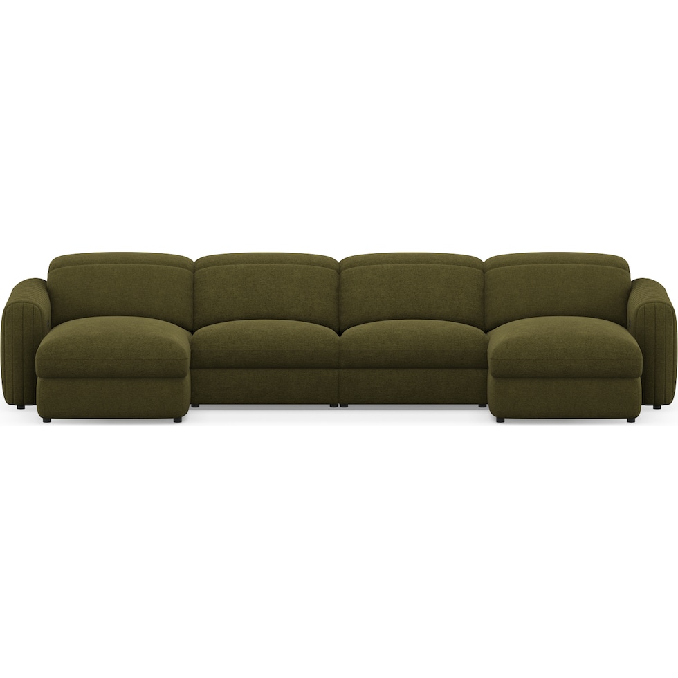 soho green sectional   