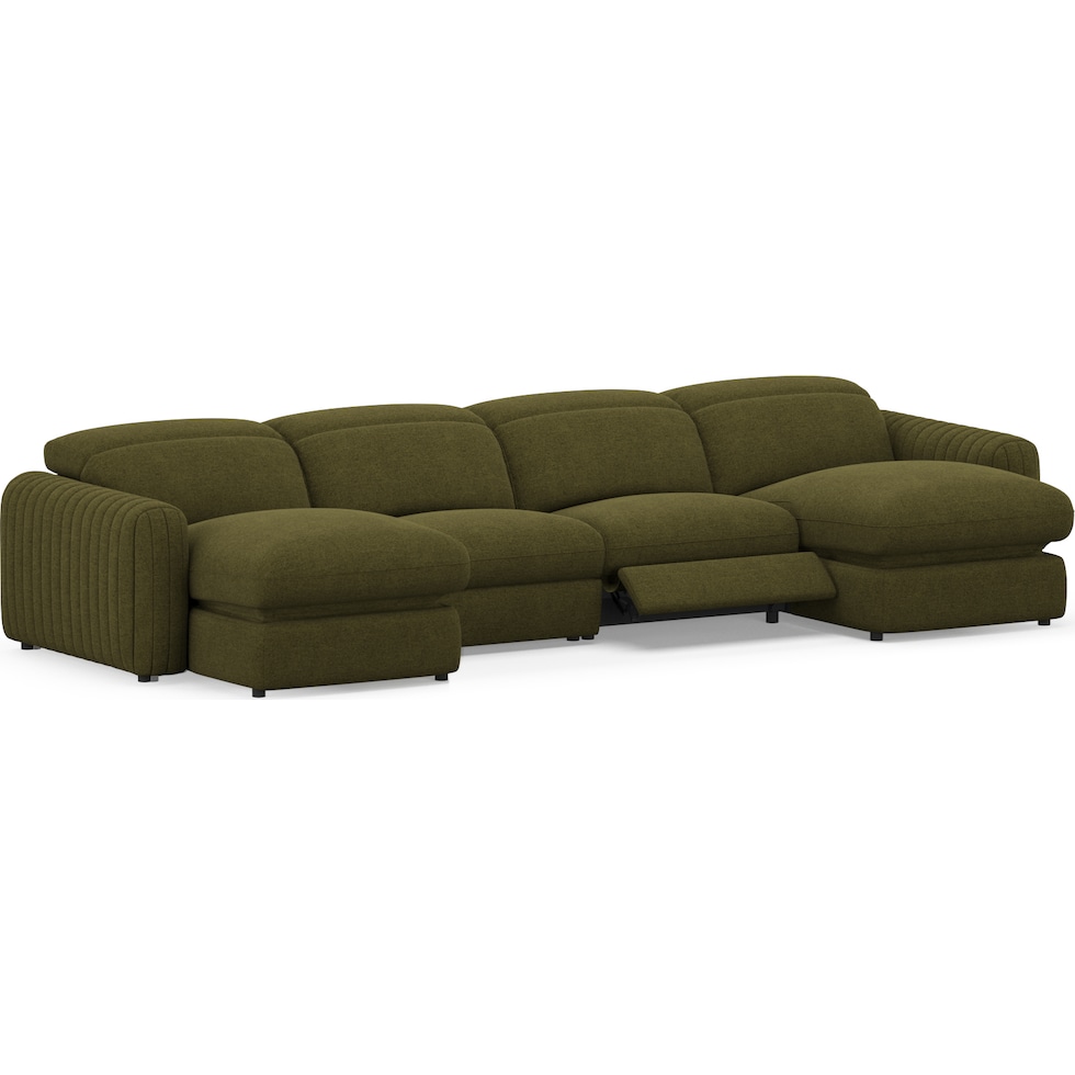 soho green sectional   