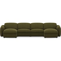 soho green sectional   