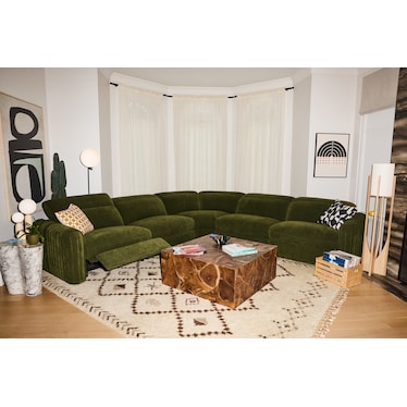 Soho Dual-Power Reclining 5-Piece Sectional - Peat