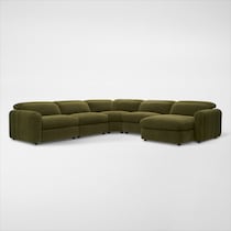 soho green sectional   