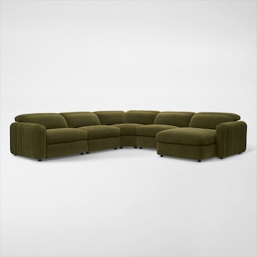 Soho Dual-Power Reclining 5-Piece Sectional with Adjustable Base Chaise