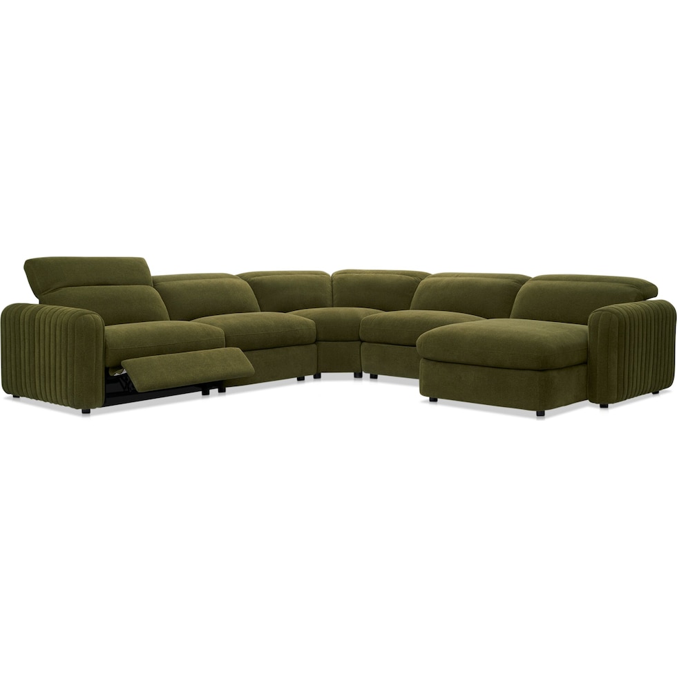 soho green sectional   