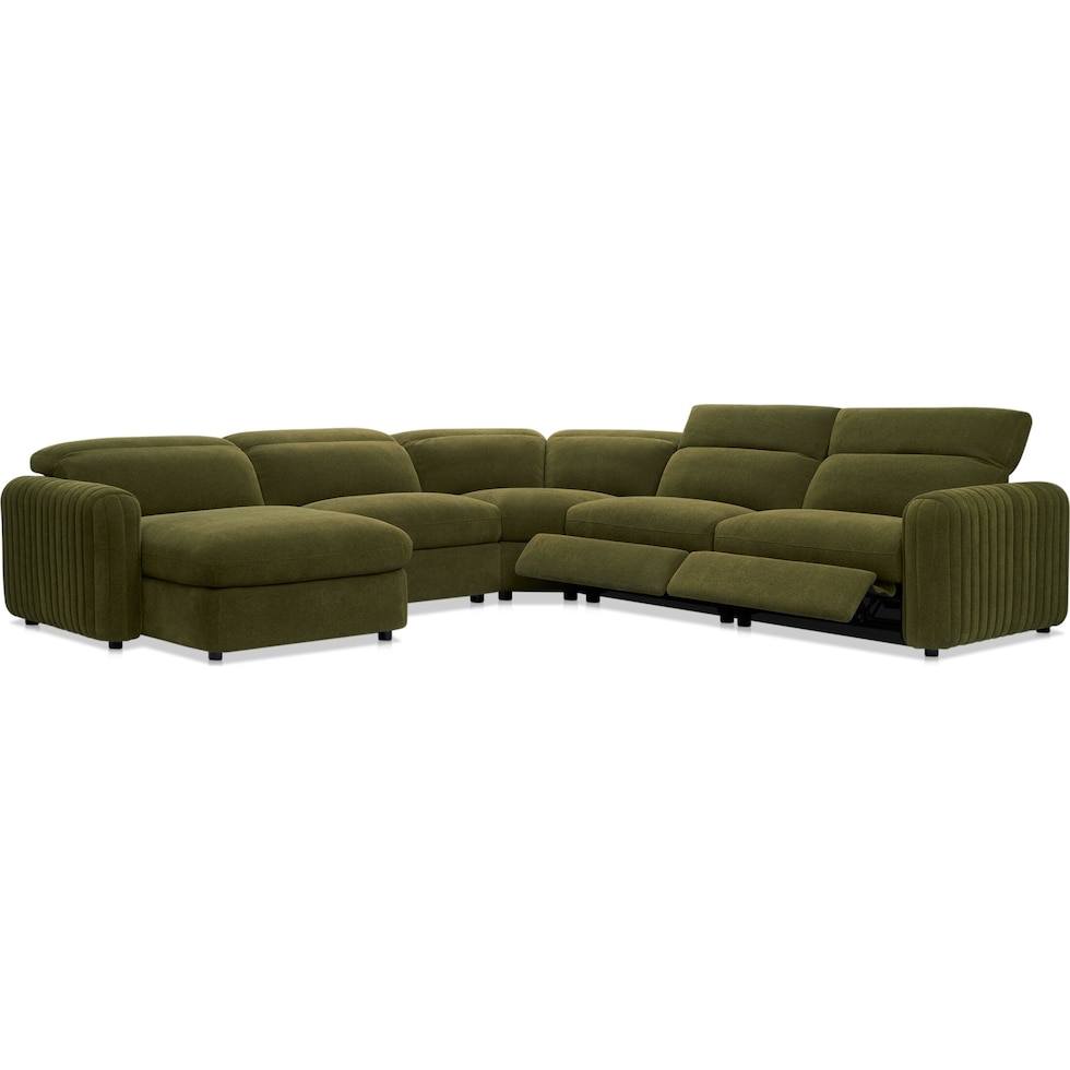 soho green sectional   