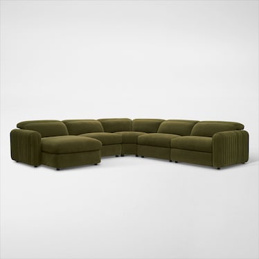 Soho Dual-Power Reclining 5-Piece Sectional with Adjustable Base Chaise