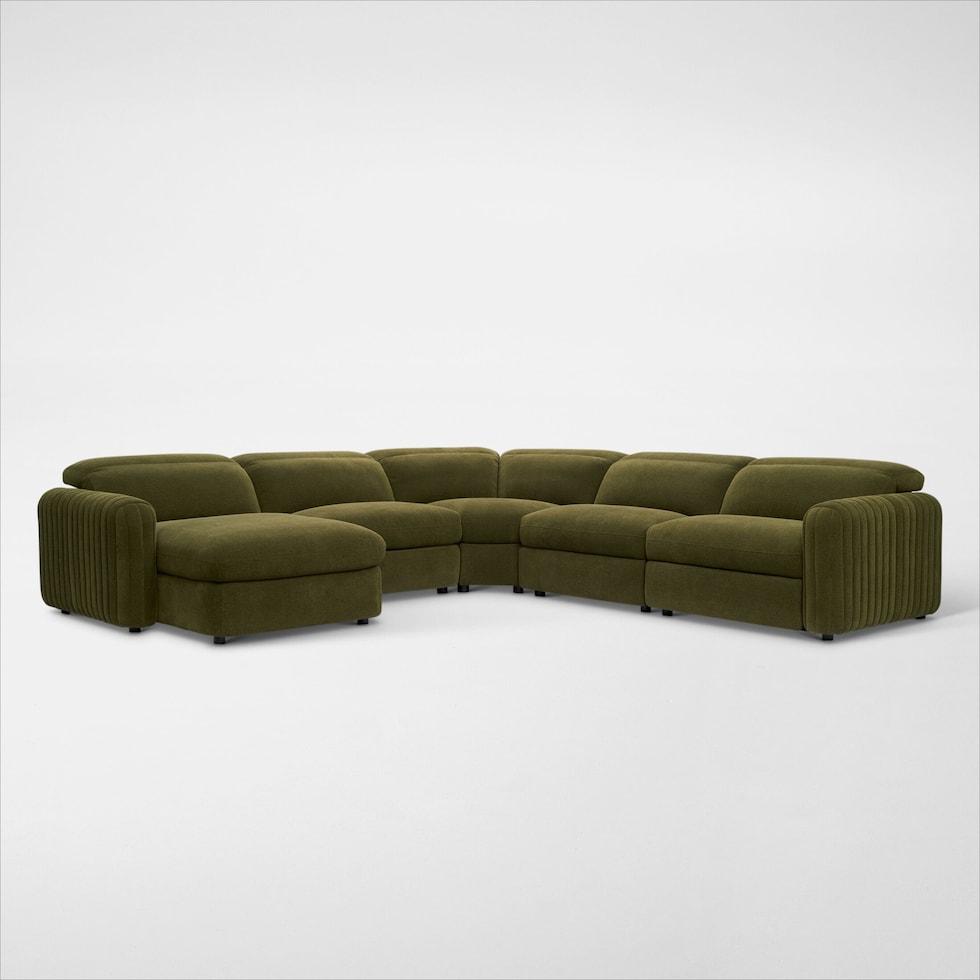 soho green sectional   