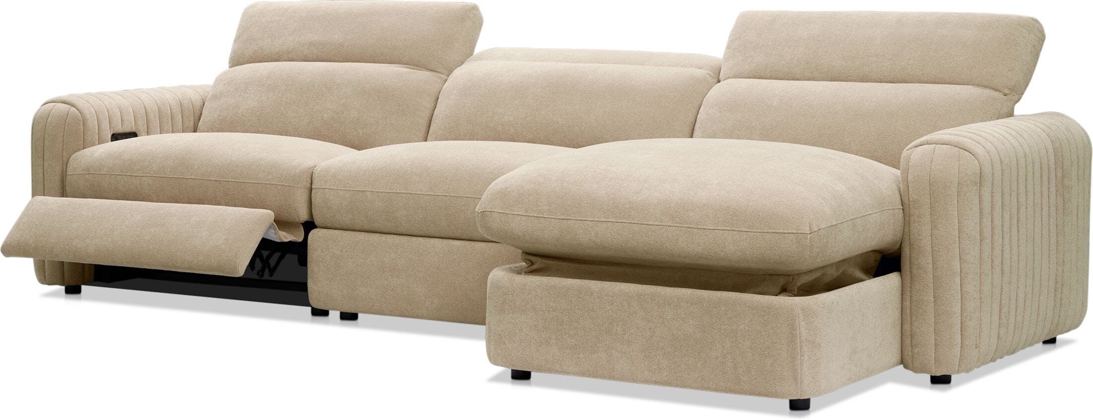 そーほ」 Soho Dual-Power 4-Piece Sectional with Dual Adjustable Base