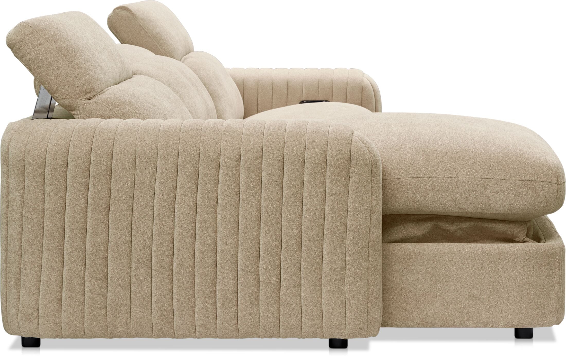 そふぃ Soho Dual-Power Reclining 3-Piece Sectional with Adjustable