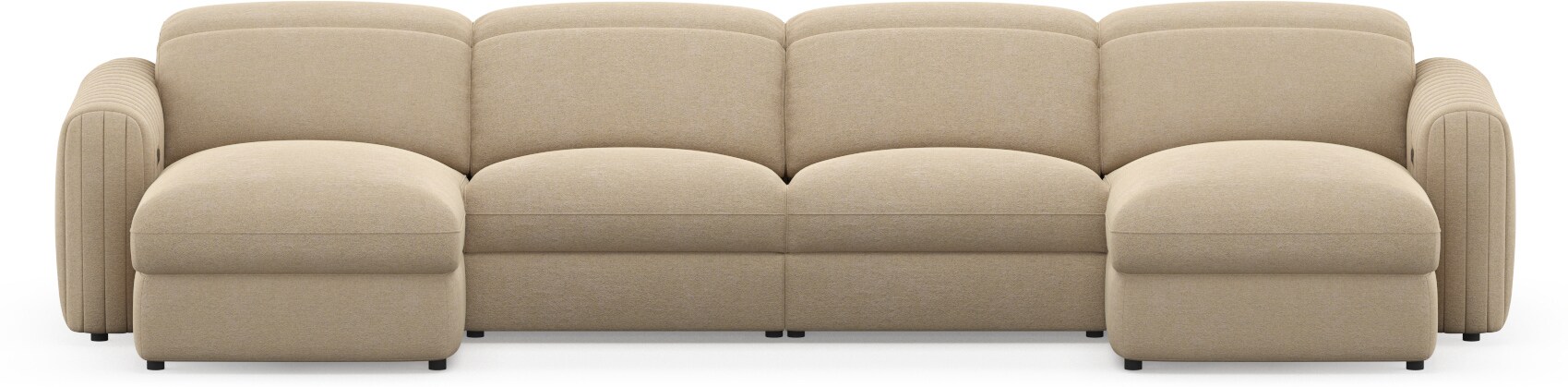 そーほ」 Soho Dual-Power Reclining 3-Piece Sectional with Adjustable