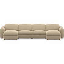 soho light brown sectional   