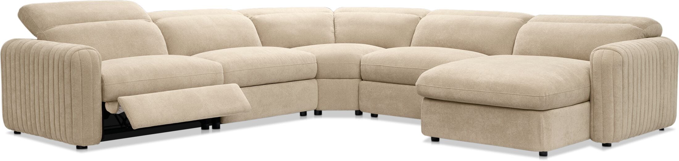 Soho Dual-Power Reclining 5-Piece Sectional with Adjustable
