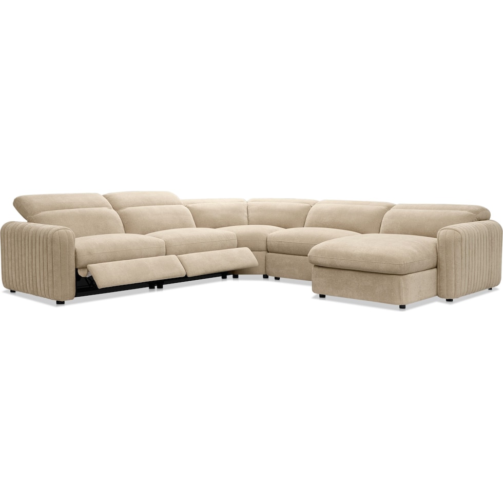 soho light brown sectional   