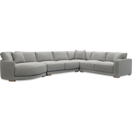 Solana 4-Piece Sectional with Left-Facing Cuddler - Gray