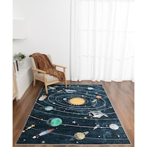 solar system black area rug  x    