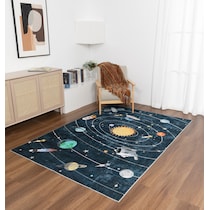 solar system black area rug  x    