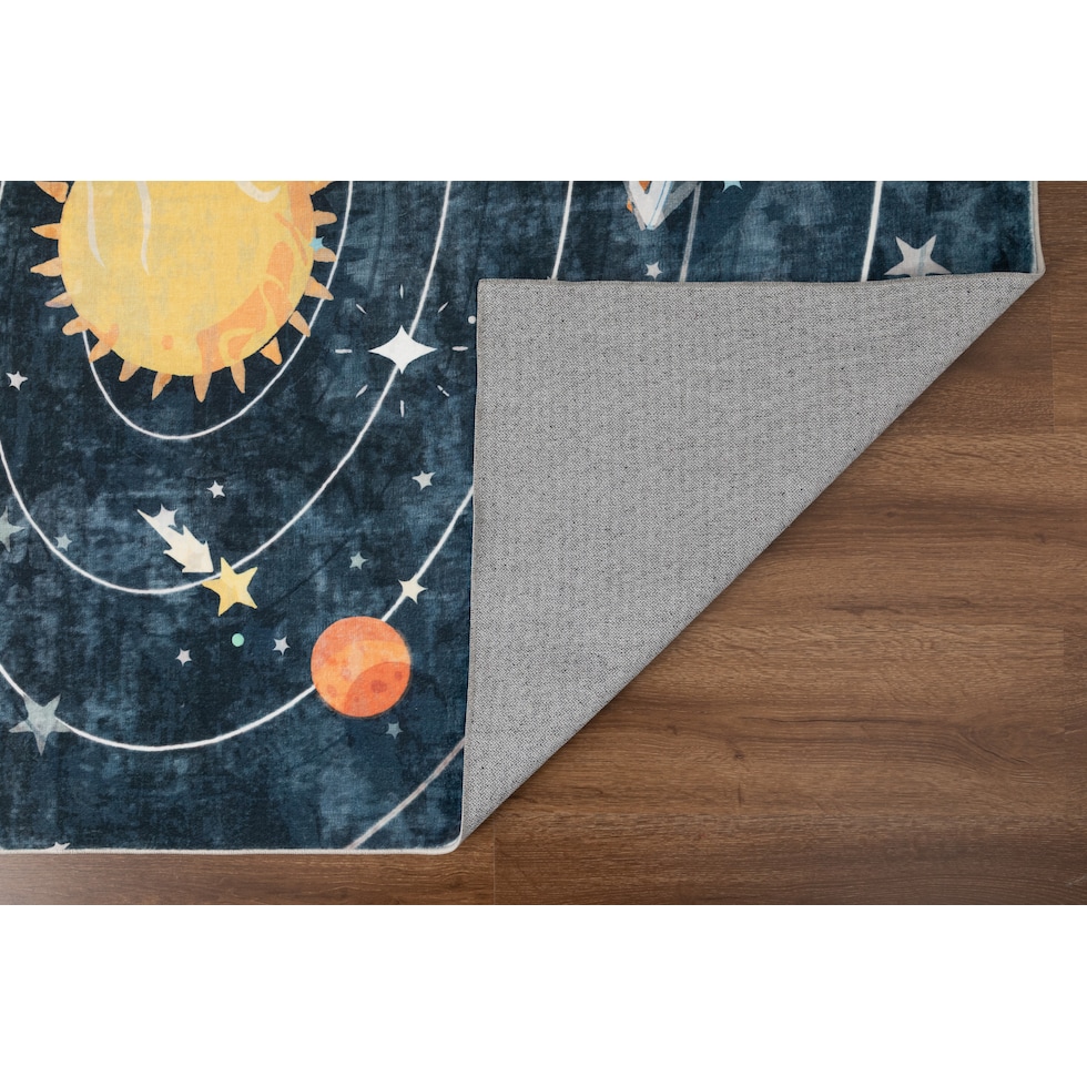 solar system black area rug  x    