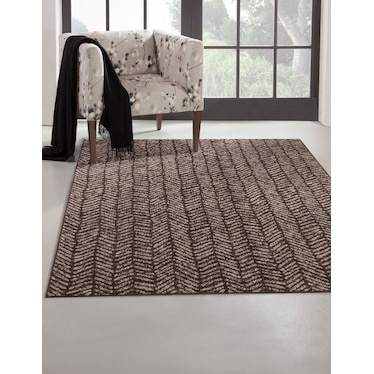 Soleil 5' X 8' Area Rug - Brown