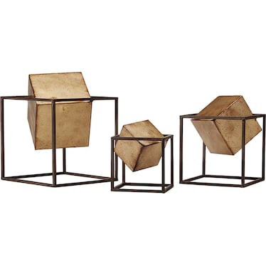 Solene 3-Piece Table Top Décor Set - Gold