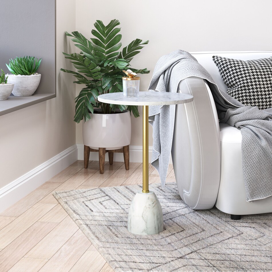 solidendra white gold side table   