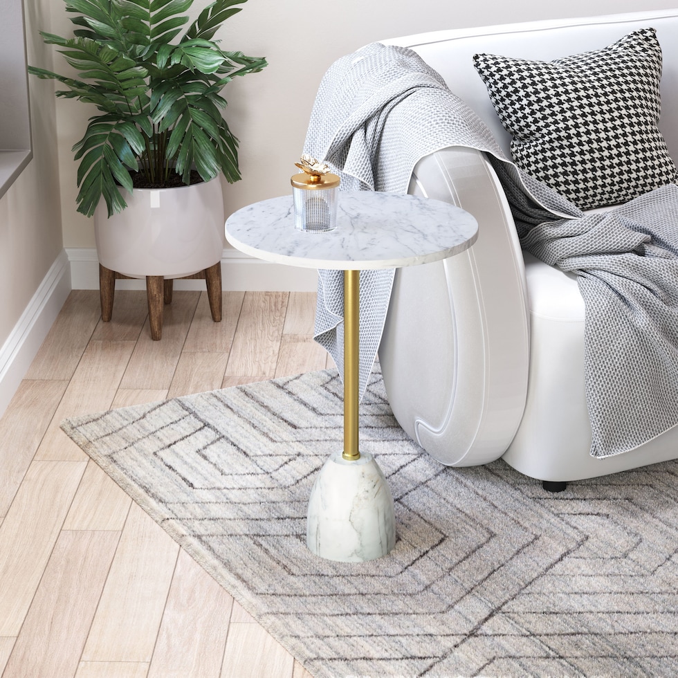 solidendra white gold side table   