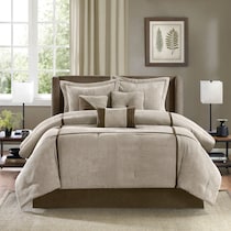 sonia light brown california king bedding set   