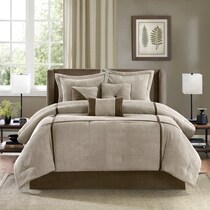 sonia light brown king bedding set   