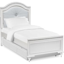 sophia youth white full bed with trundle   