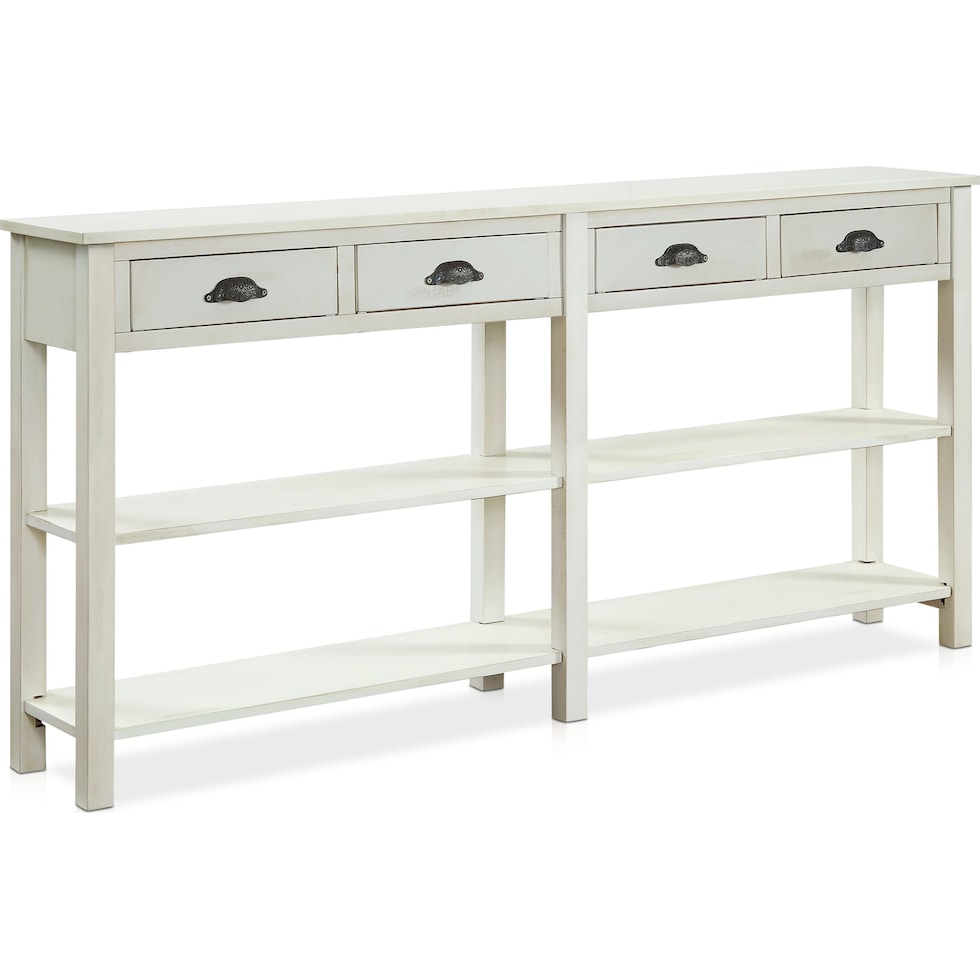 sorrel white console table   