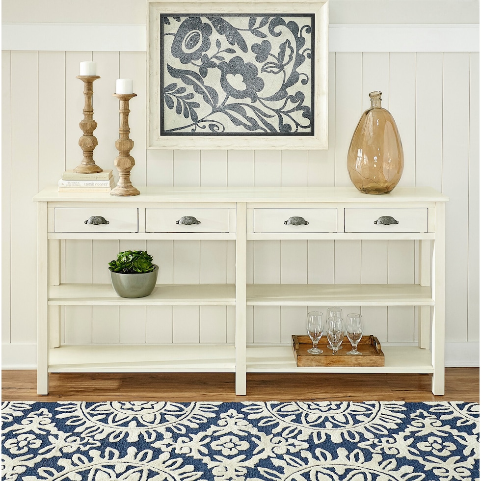 sorrel white console table   