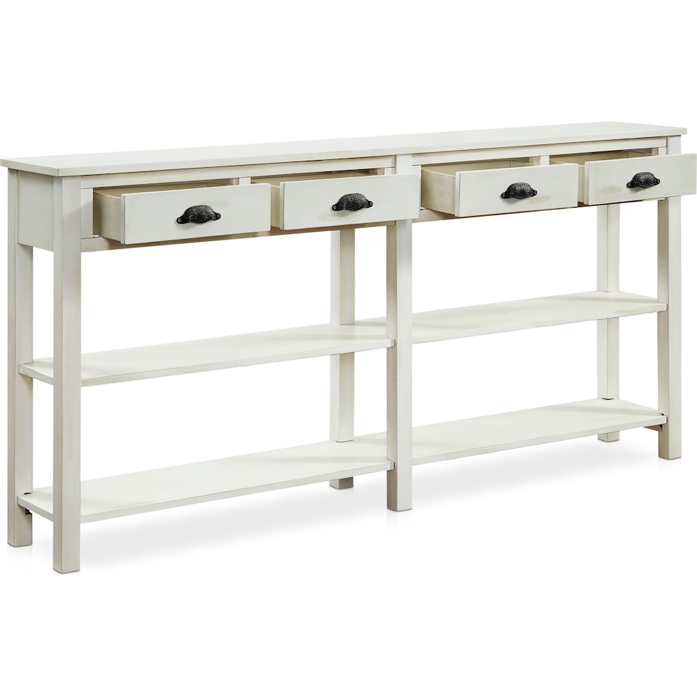 sorrel white console table   