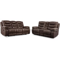 sorrento dark brown  pc manual reclining living room   