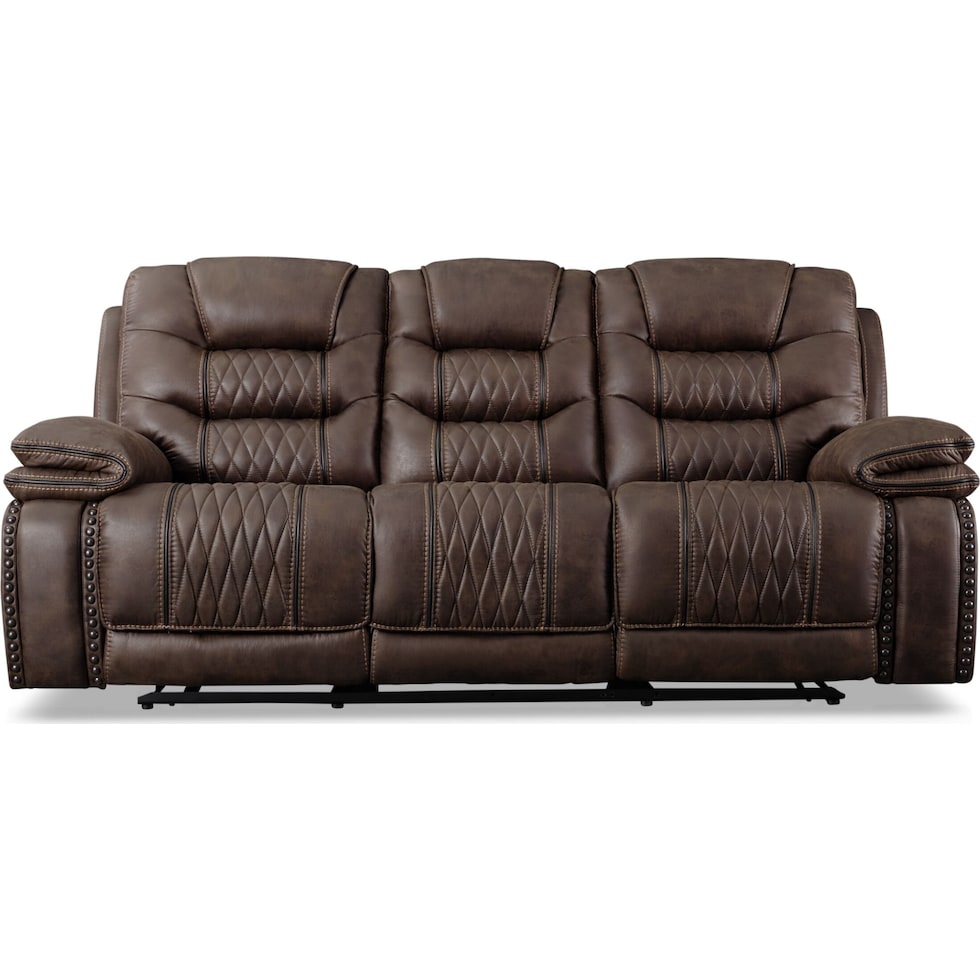 sorrento dark brown manual reclining sofa   