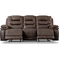 sorrento dark brown manual reclining sofa   