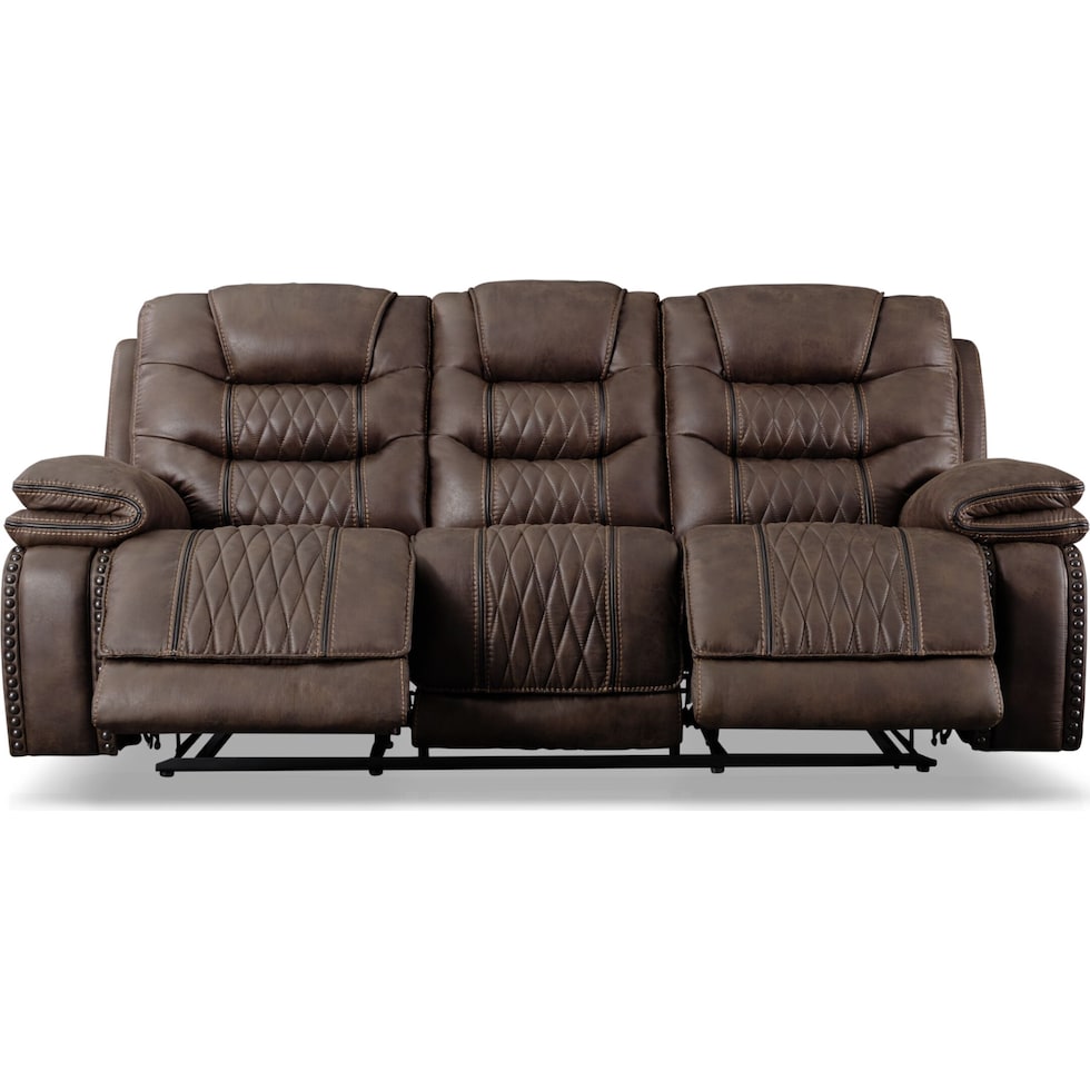 sorrento dark brown manual reclining sofa   