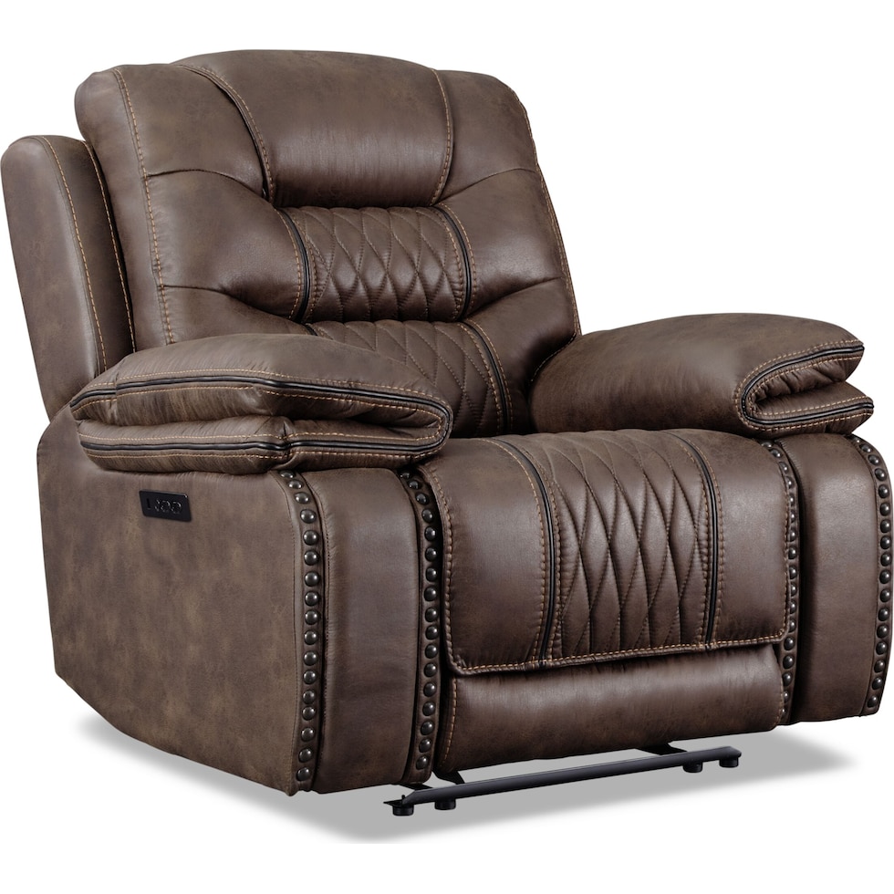 sorrento dark brown power recliner   