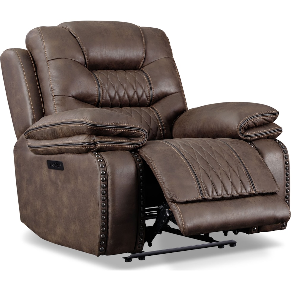 sorrento dark brown power recliner   