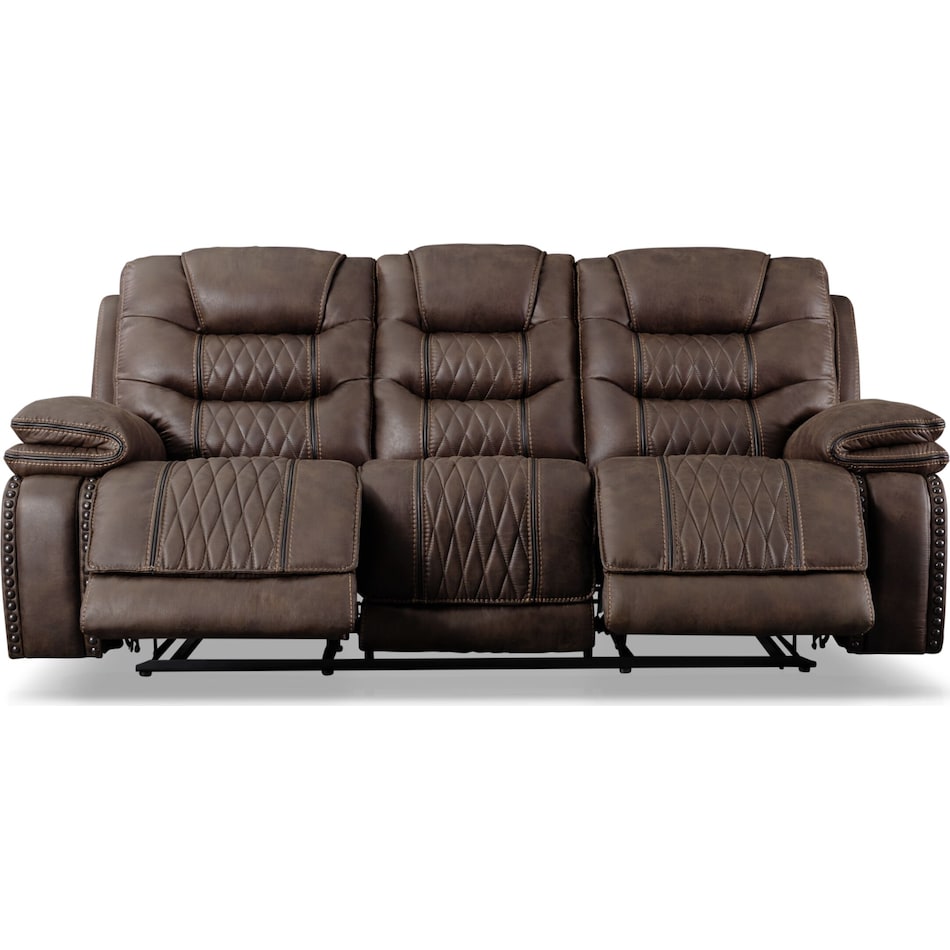 sorrento dark brown power reclining sofa   
